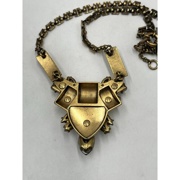 J.Crew Chunky Gold-tone Rhinestone Jeweled Statement Necklace Multicolor - Picture 4 of 9